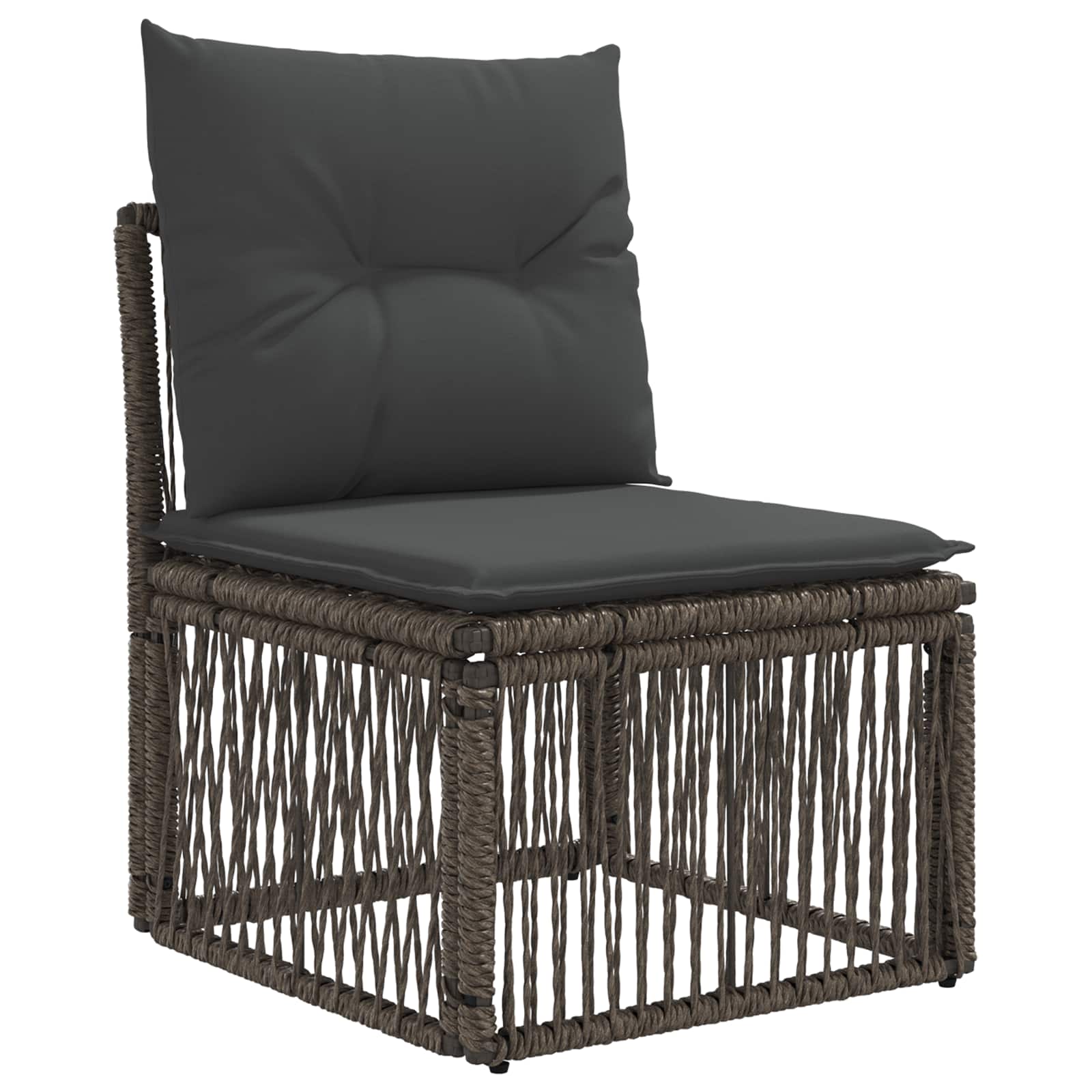Unità divano senza braccioli Grigio polyrattan
