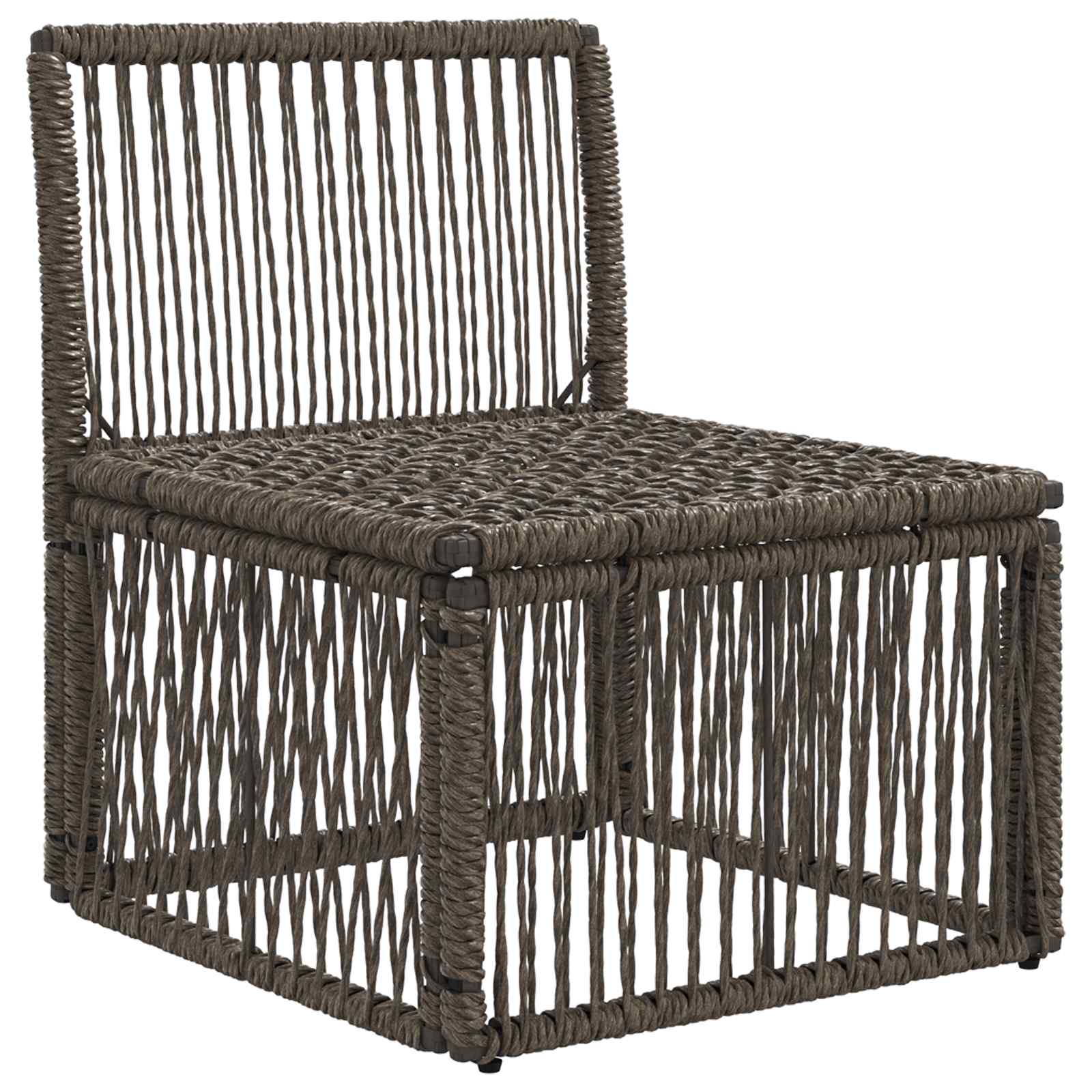 Unità divano senza braccioli Grigio polyrattan