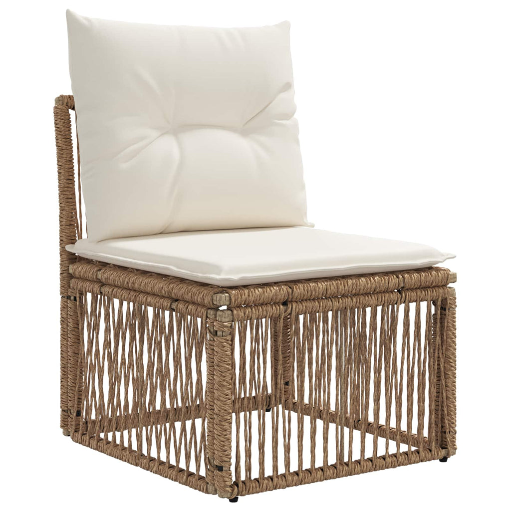 Unità divano senza braccioli Beige polyrattan