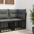 Modulo Divano Angolare da Esterno Nero polyrattan