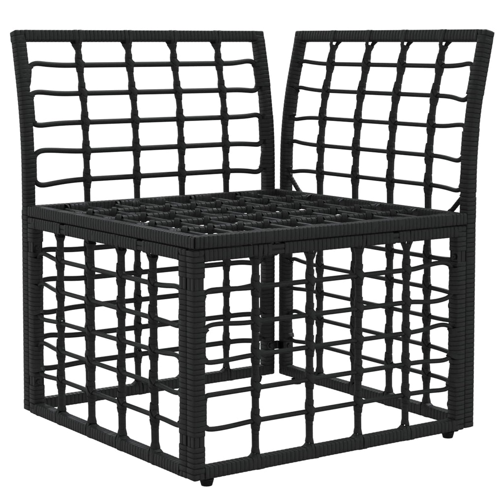 Modulo Divano Angolare da Esterno Nero polyrattan