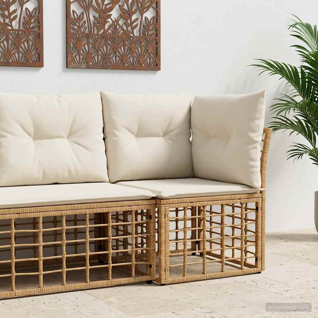 Modulo Divano Angolare da Esterno Naturale polyrattan