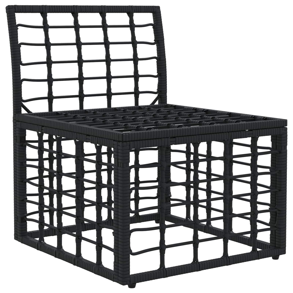 Modulo Divano da Esterno Senza Braccioli Nero polyrattan