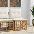 Modulo Divano da Esterno Senza Braccioli Naturale polyrattan