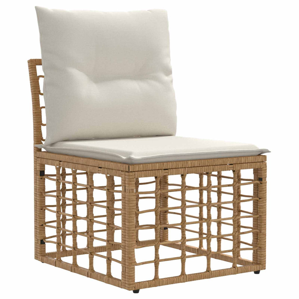 Modulo Divano da Esterno Senza Braccioli Naturale polyrattan