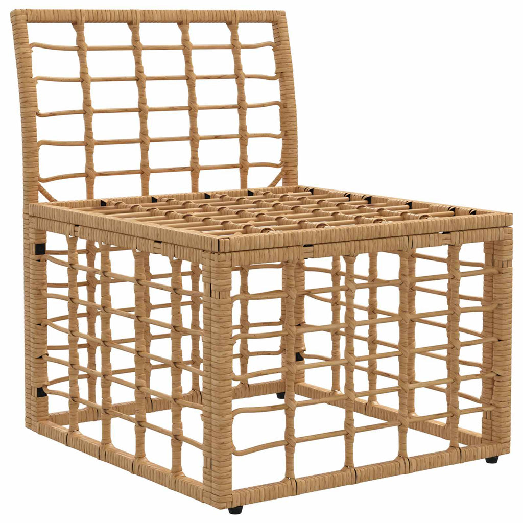 Modulo Divano da Esterno Senza Braccioli Naturale polyrattan