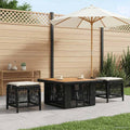 Set da Pranzo per Giardino 3 pz Beige e Crema polyrattan