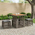 Set da Pranzo per Giardino 3 pz Grigio e Grigio Scuro