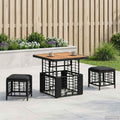 Set da Pranzo per Giardino 3 pz Nero e Grigio
