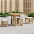 Set da Pranzo per Giardino 3 pz Naturale e Bianco