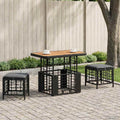 Set da Pranzo per Giardino 3 pz Nero e Grigio