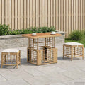 Set da Pranzo per Giardino 3 pz Naturale e Bianco