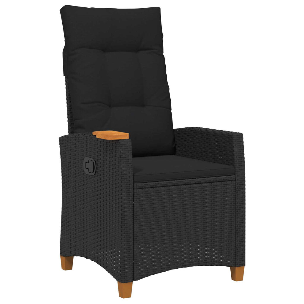 Poltrona reclinabile con tavolino Nero 62 x 64 x 112 cm