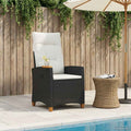 Poltrona reclinabile con tavolino 62 x 64 x 112 cm polyrattan