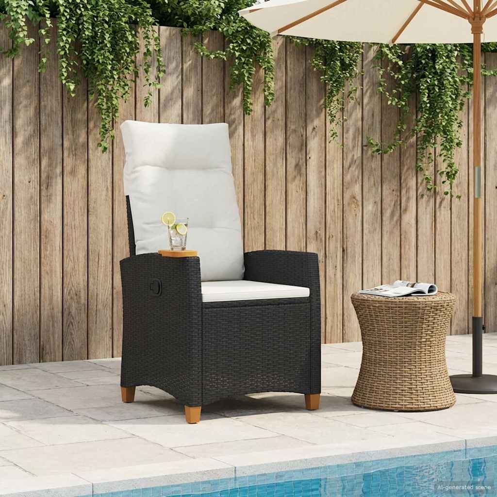 Poltrona reclinabile con tavolino 62 x 64 x 112 cm polyrattan