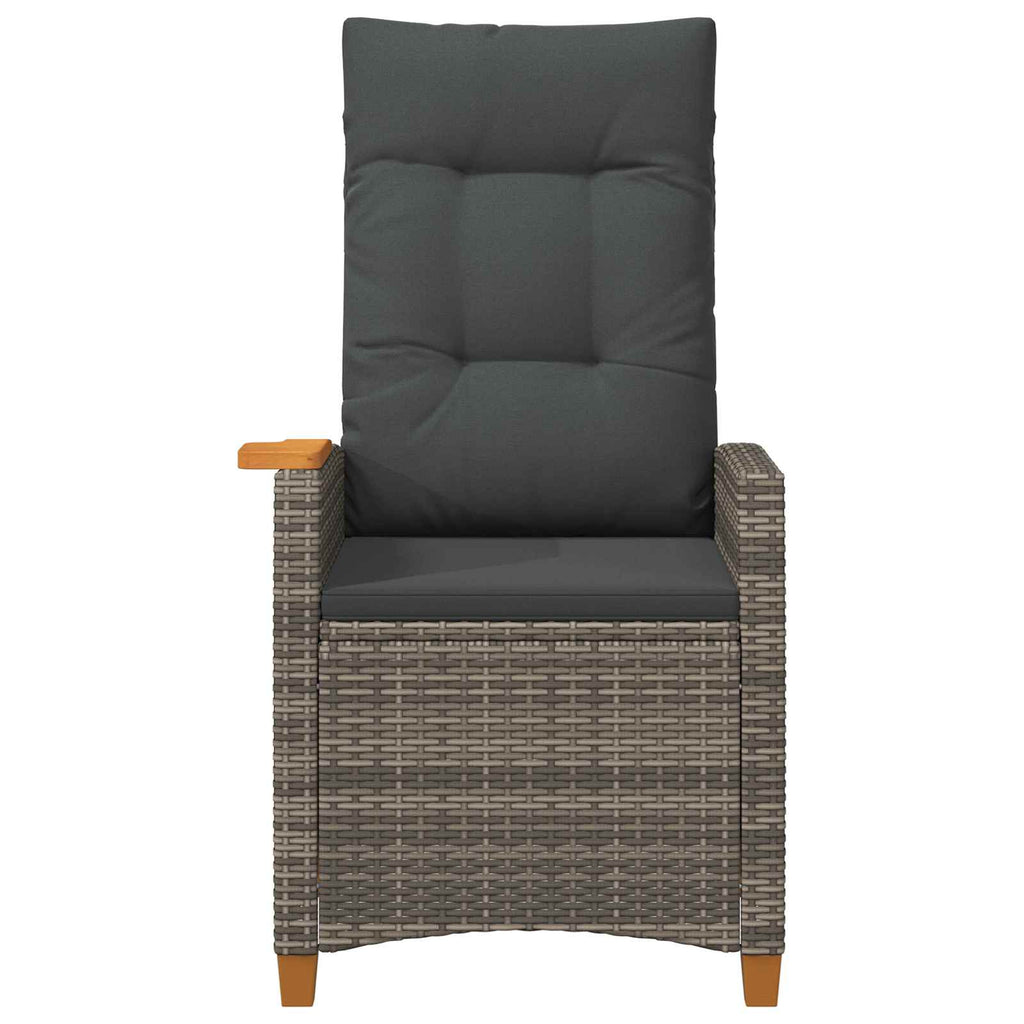 Poltrona reclinabile con tavolino 62 x 64 x 112 cm polyrattan