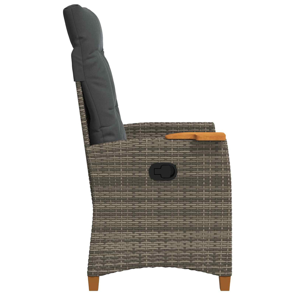 Poltrona reclinabile con tavolino 62 x 64 x 112 cm polyrattan