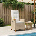 Poltrona reclinabile con tavolino 62 x 64 x 112 cm polyrattan