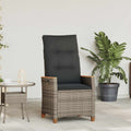 Sedia da giardino reclinabile Grigio e Grigio Scuro polyrattan