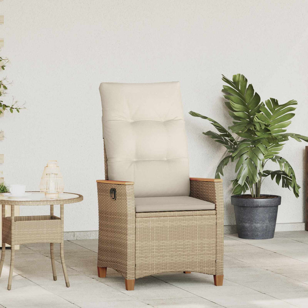Sedia da giardino reclinabile Beige e Crema 64 x 57,5 x 112 cm