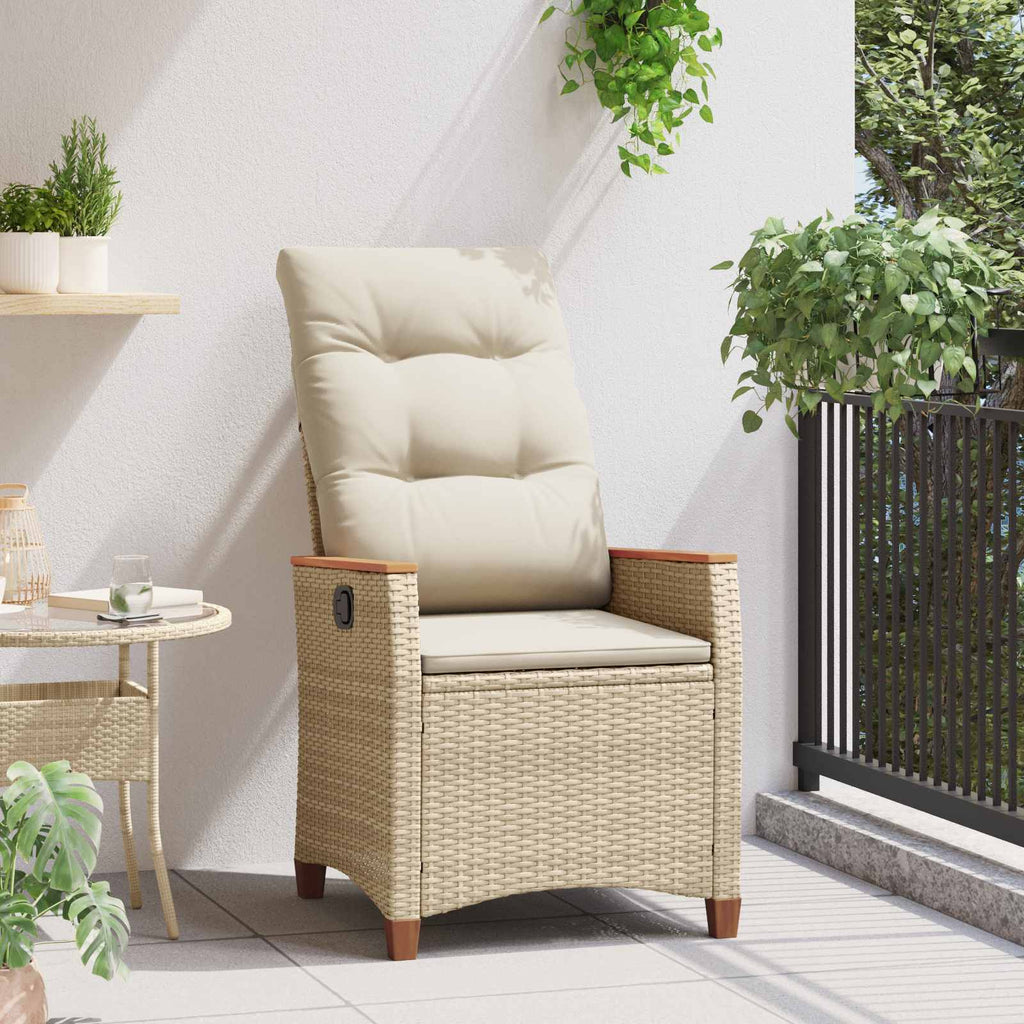 Sedia da giardino reclinabile Beige e Crema 64 x 57,5 x 112 cm