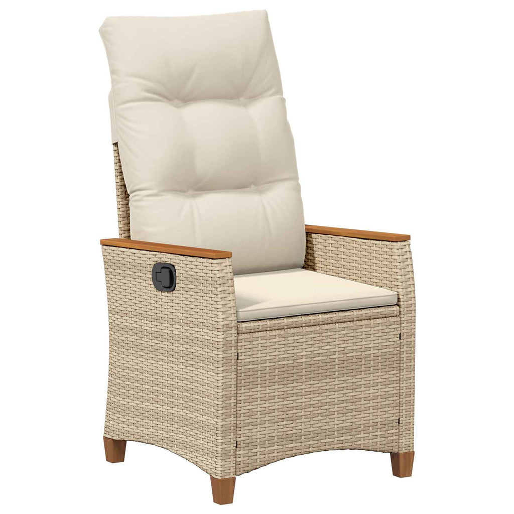 Sedia da giardino reclinabile Beige e Crema 64 x 57,5 x 112 cm