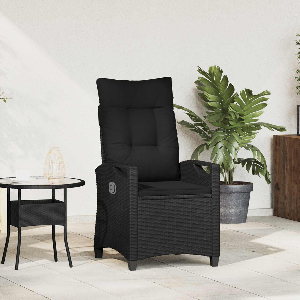 Sedia da giardino reclinabile Nero 56 x 60 x 112 cm polyrattan