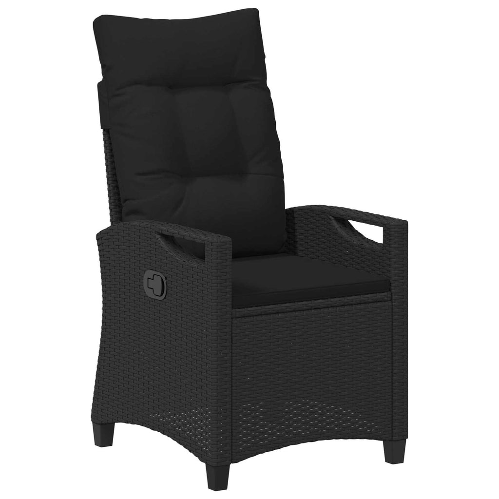 Sedia da giardino reclinabile Nero 56 x 60 x 112 cm polyrattan