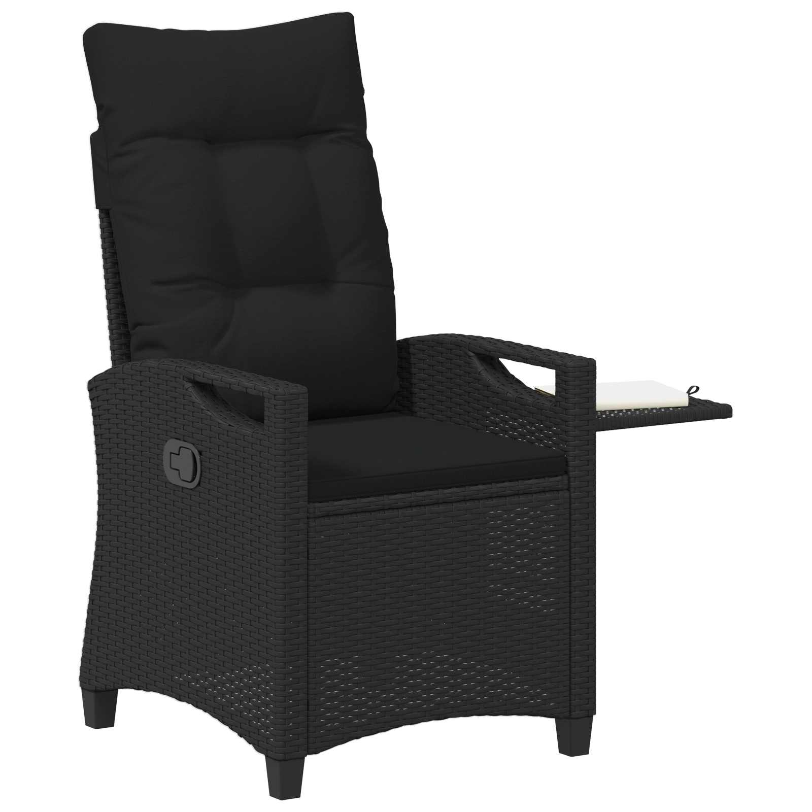 Sedia da giardino reclinabile Nero 56 x 60 x 112 cm polyrattan