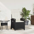 Sedia da giardino reclinabile Nero e Crema 56 x 60 x 112 cm