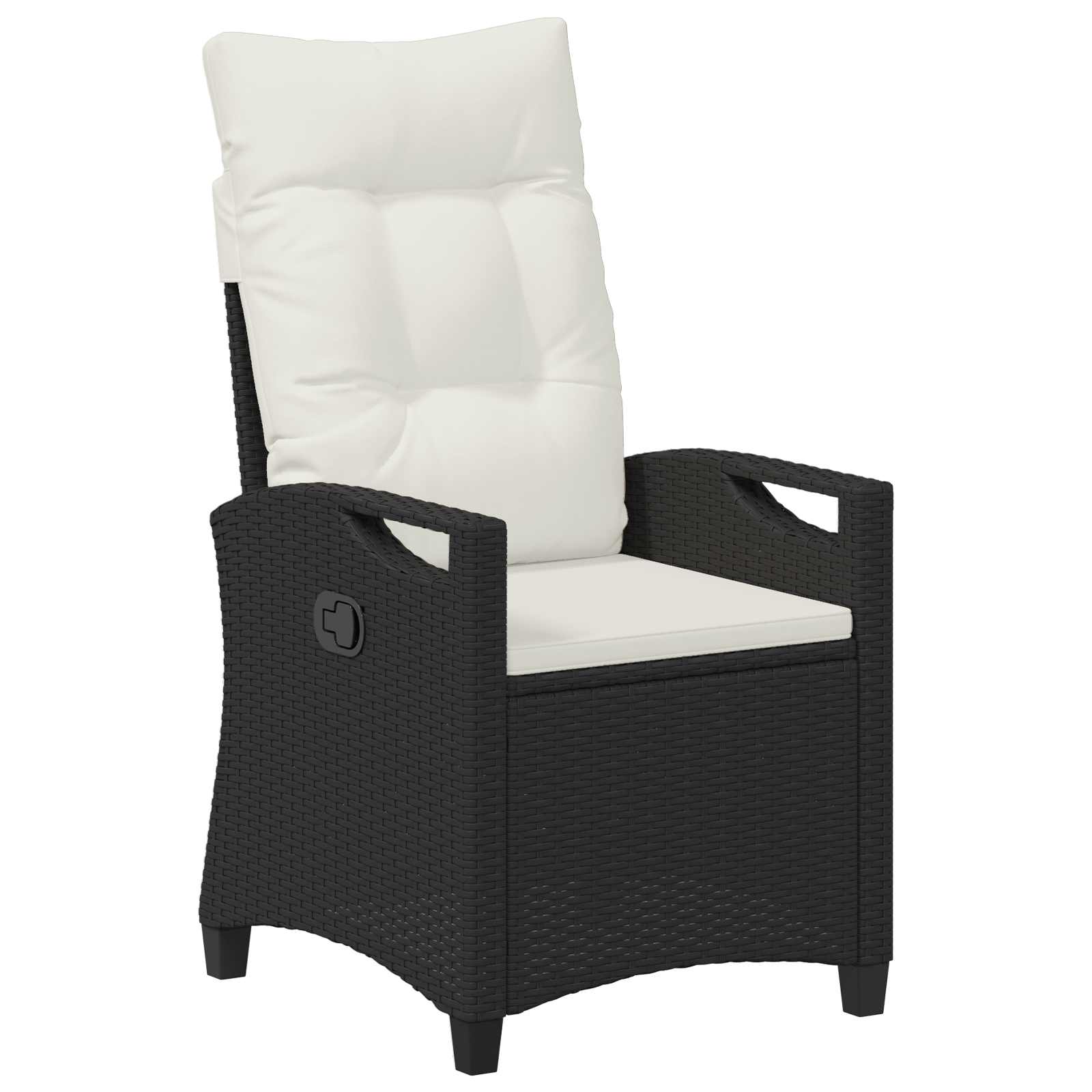 Sedia da giardino reclinabile Nero e Crema 56 x 60 x 112 cm