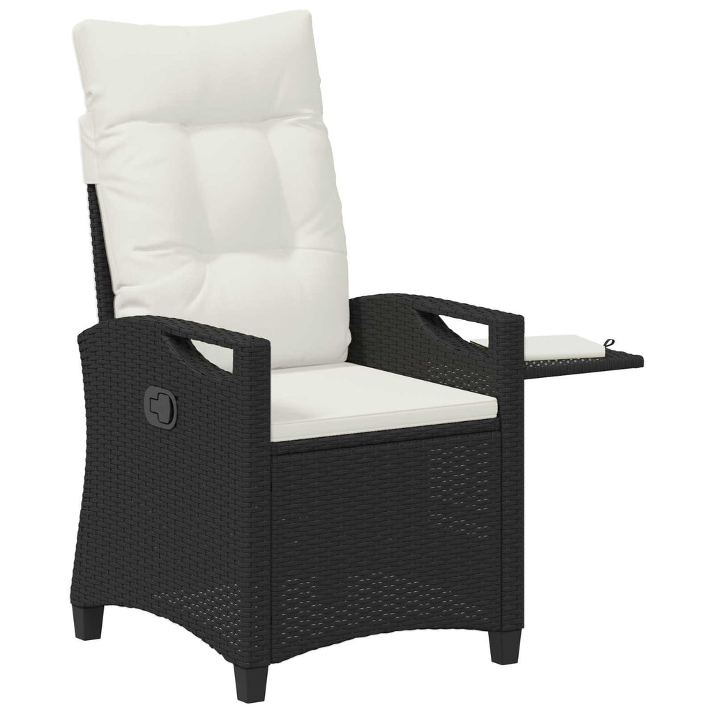 Sedia da giardino reclinabile Nero e Crema 56 x 60 x 112 cm