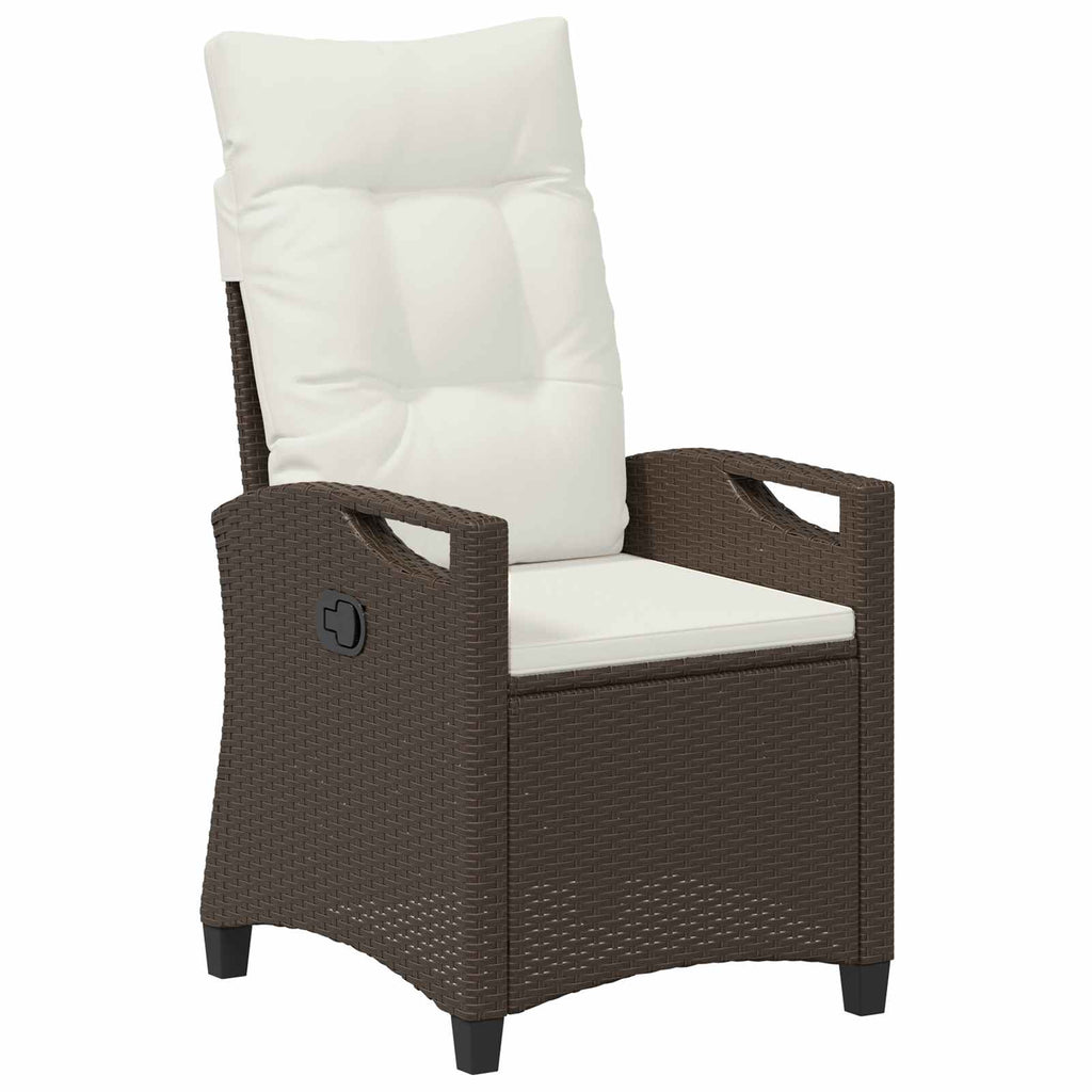Sedia da giardino reclinabile Marrone e Crema 56 x 60 x 112 cm