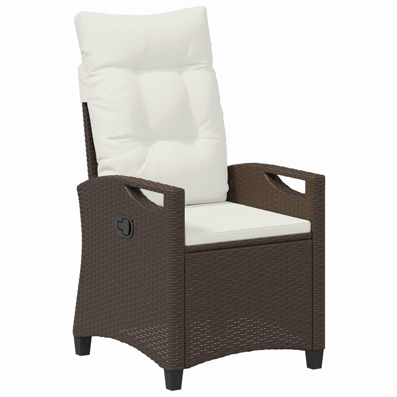 Sedia da giardino reclinabile Marrone e Crema 56 x 60 x 112 cm