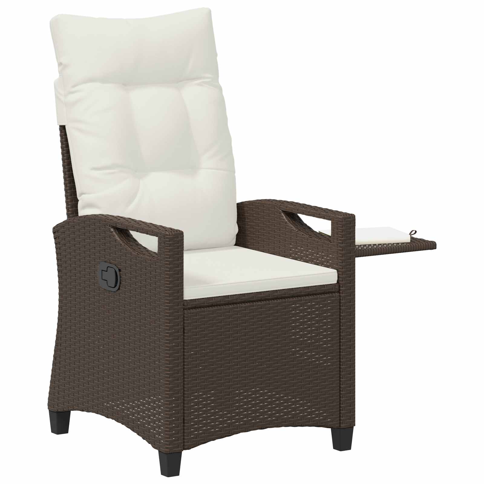 Sedia da giardino reclinabile Marrone e Crema 56 x 60 x 112 cm