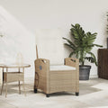 Sedia da giardino reclinabile Beige e Crema 56 x 60 x 112 cm