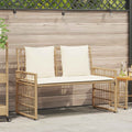 Panchina da esterno Naturale e Crema 116 x 55 x 82 cm