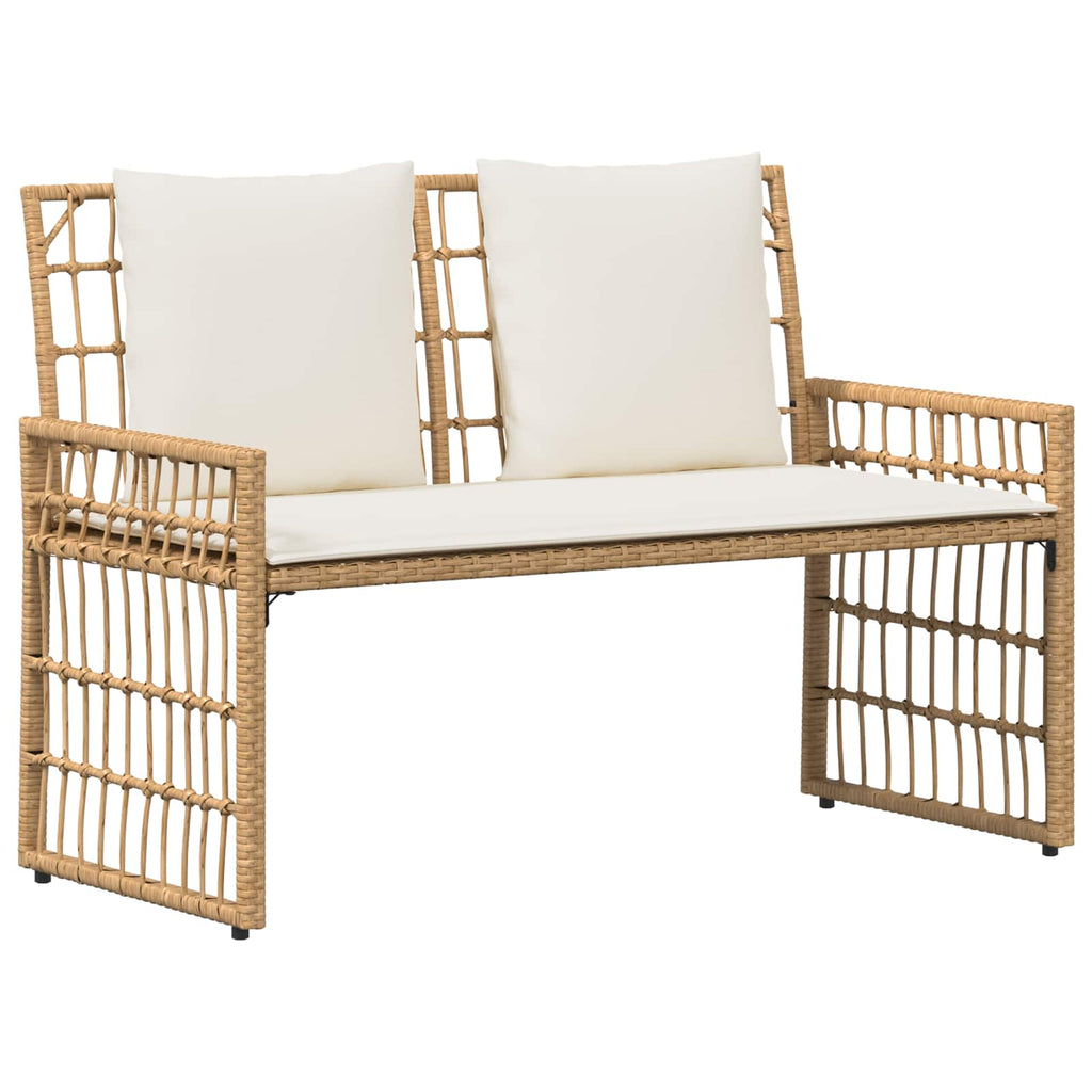Panchina da esterno Naturale e Crema 116 x 55 x 82 cm