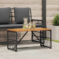 Tavolo da Esterno Nero 80 x 40 x 40 cm Acciaio e Polyrattan