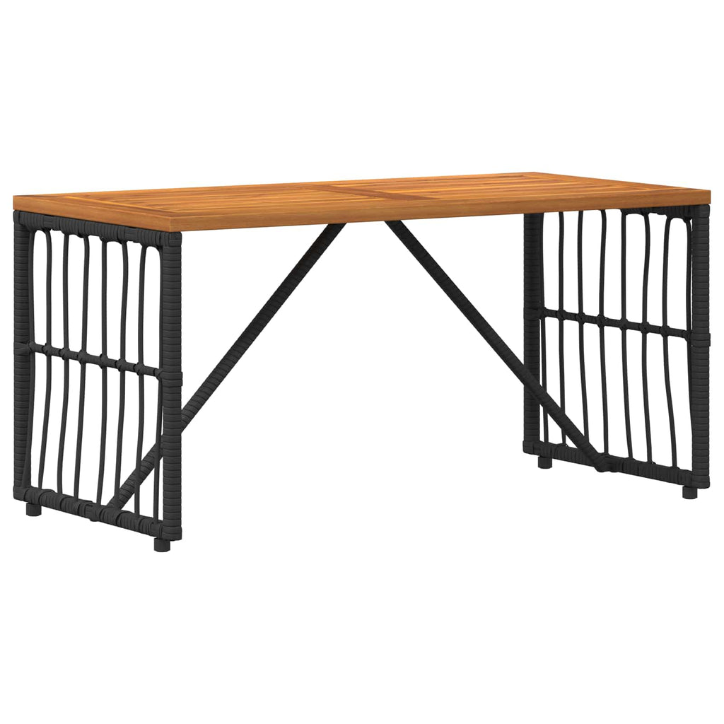 Tavolo da Esterno Nero 80 x 40 x 40 cm Acciaio e Polyrattan