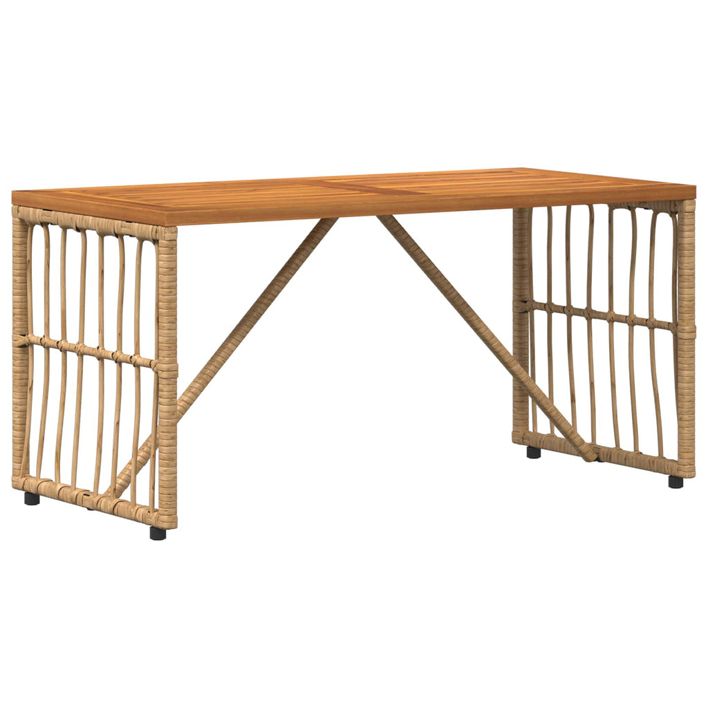 Tavolo da Esterno Naturale 80 x 40 x 40 cm Acciaio e Polyrattan