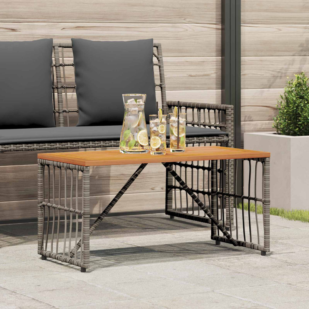 Tavolo da Esterno Grigio 80 x 40 x 40 cm Acciaio e Polyrattan