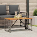 Tavolo da Esterno Grigio 80 x 40 x 40 cm Acciaio e Polyrattan