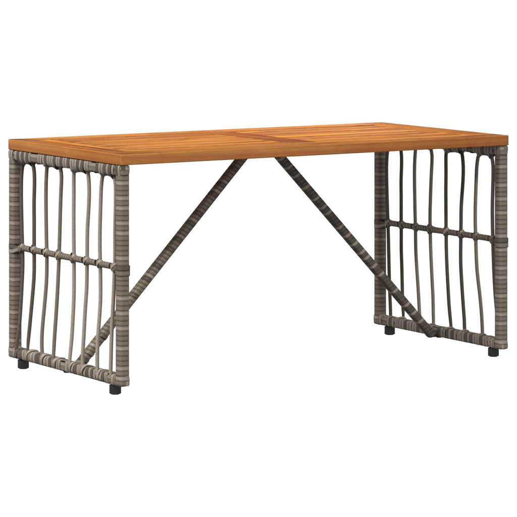 Tavolo da Esterno Grigio 80 x 40 x 40 cm Acciaio e Polyrattan