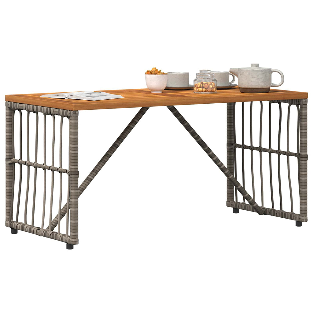 Tavolo da Esterno Grigio 80 x 40 x 40 cm Acciaio e Polyrattan