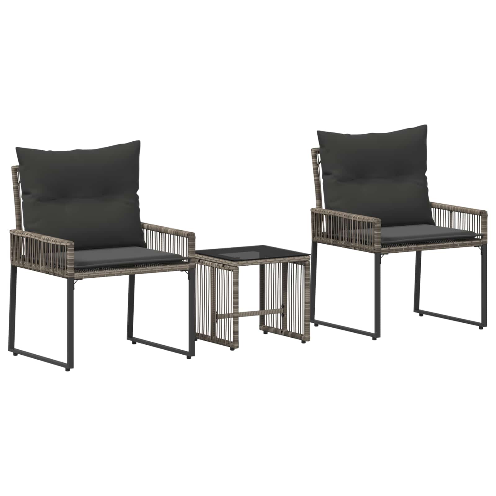 Set di Mobili da Esterno 7 pz Grigio e Grigio Scuro polyrattan