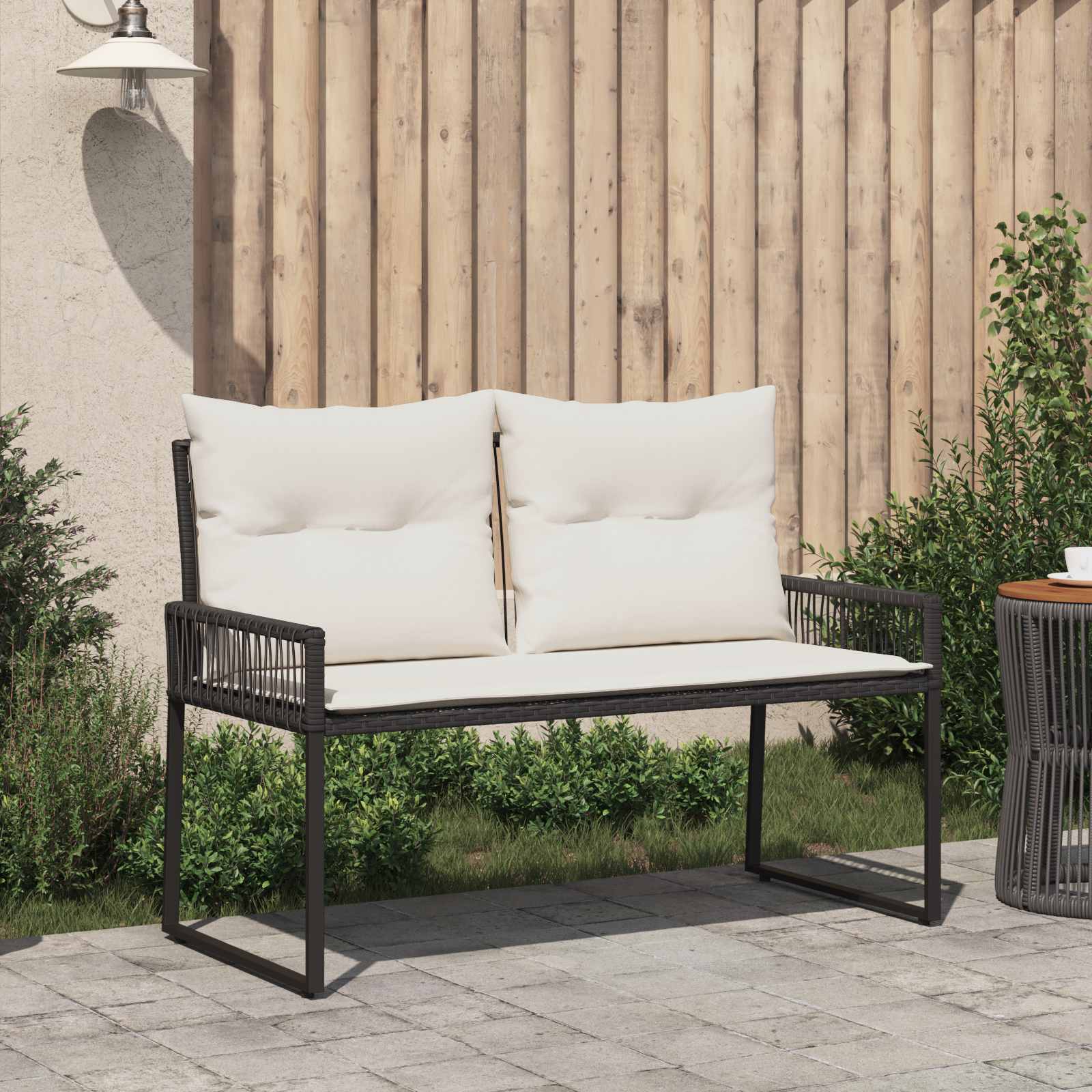 Panchina da esterno 2 -Seater 4 pz 110 x 59 x 82 cm polyrattan