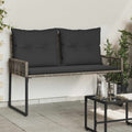 Panchina da esterno 2 -Seater 4 pz 110 x 59 x 82 cm polyrattan
