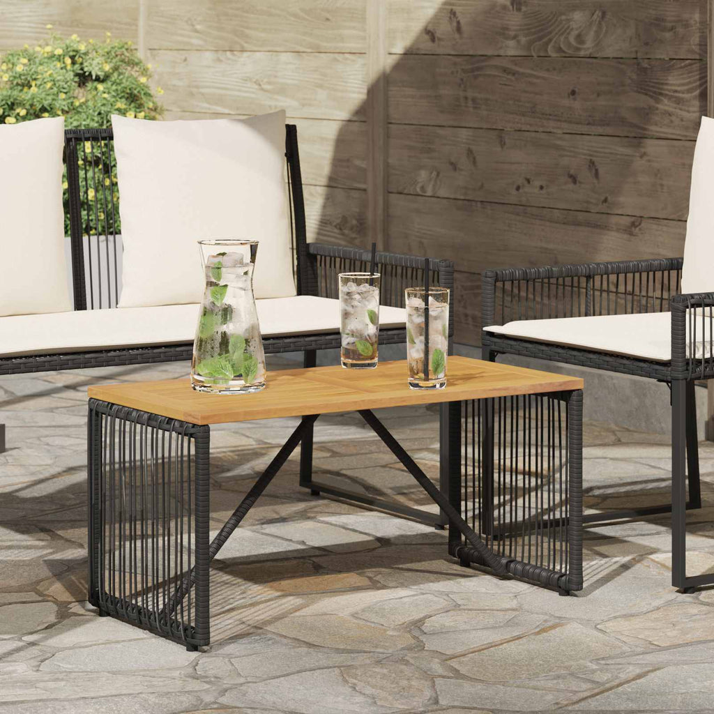 Tavolo da Esterno Nero e Marrone 80 x 40 x 40 cm polyrattan