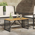Tavolo da Esterno Nero e Marrone 80 x 40 x 40 cm polyrattan